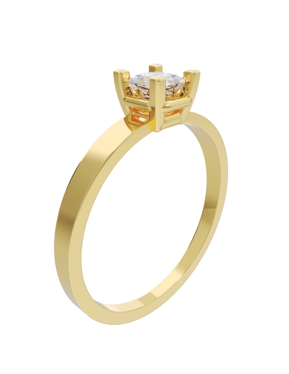 Anillo de compromiso de oro 14 k fonelli diamante