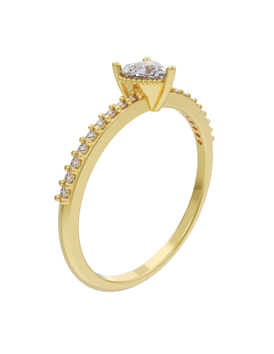 Anillo de compromiso de oro 14 k fonelli diamante