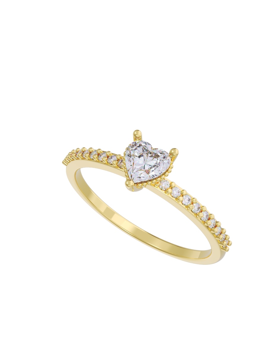 Anillo de compromiso de oro 14 k fonelli diamante