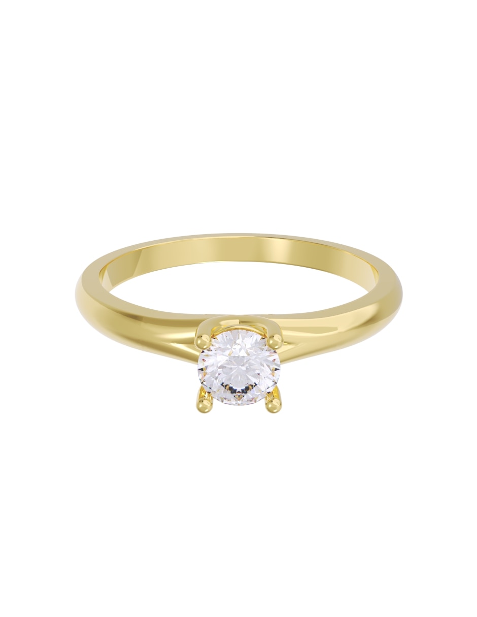 Anillo de compromiso de oro 14 k diamante