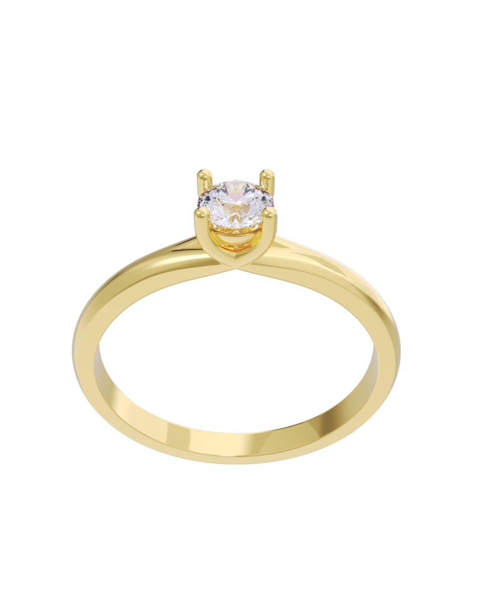 Anillo de compromiso de oro 14 k diamante 2