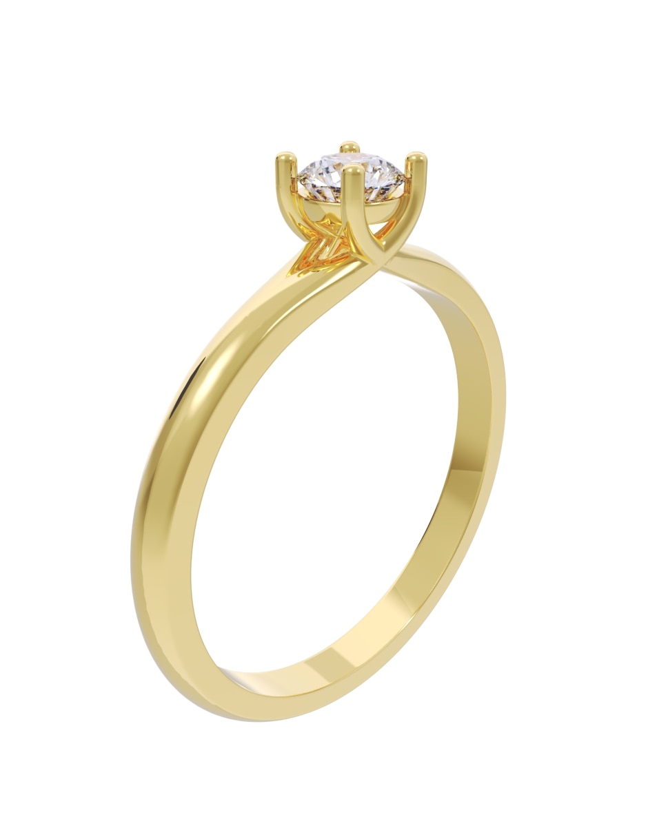 Anillo de compromiso de oro 14 k diamante 3