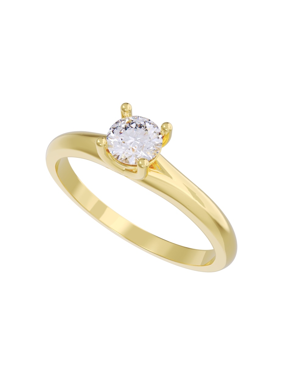 Anillo de compromiso de oro 14 k diamante 4