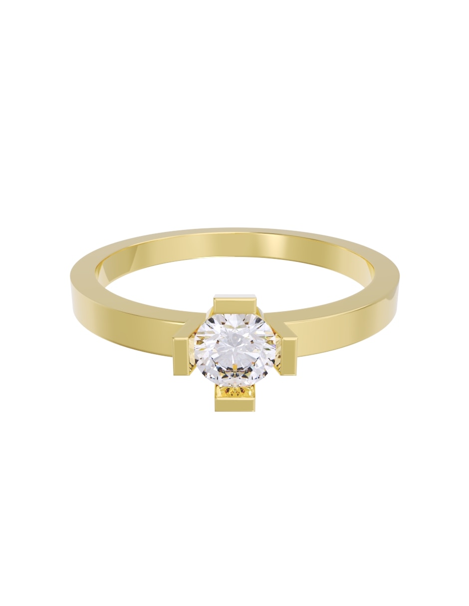 Anillo de compromiso de oro 14 k diamante