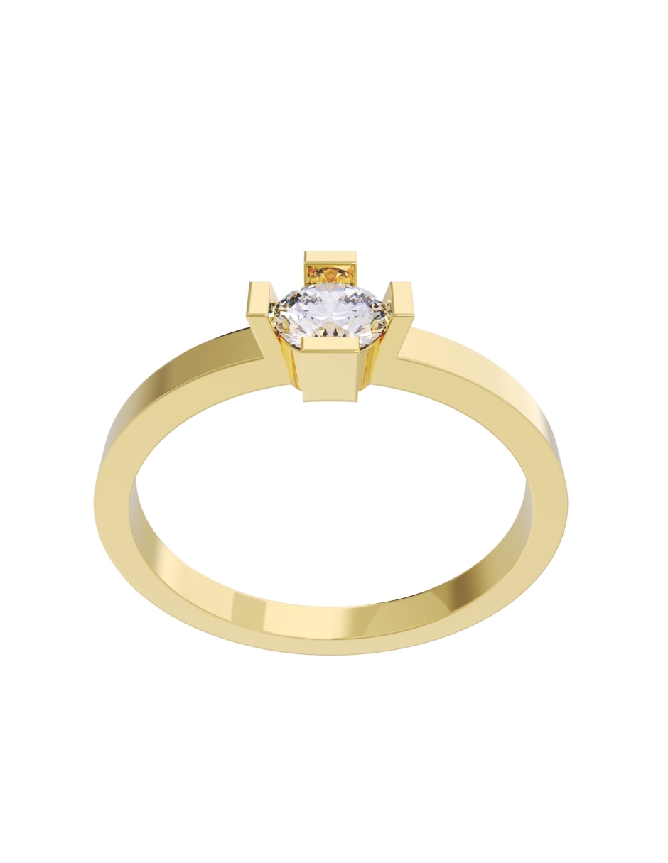 Anillo de compromiso de oro 14 k fonelli diamante