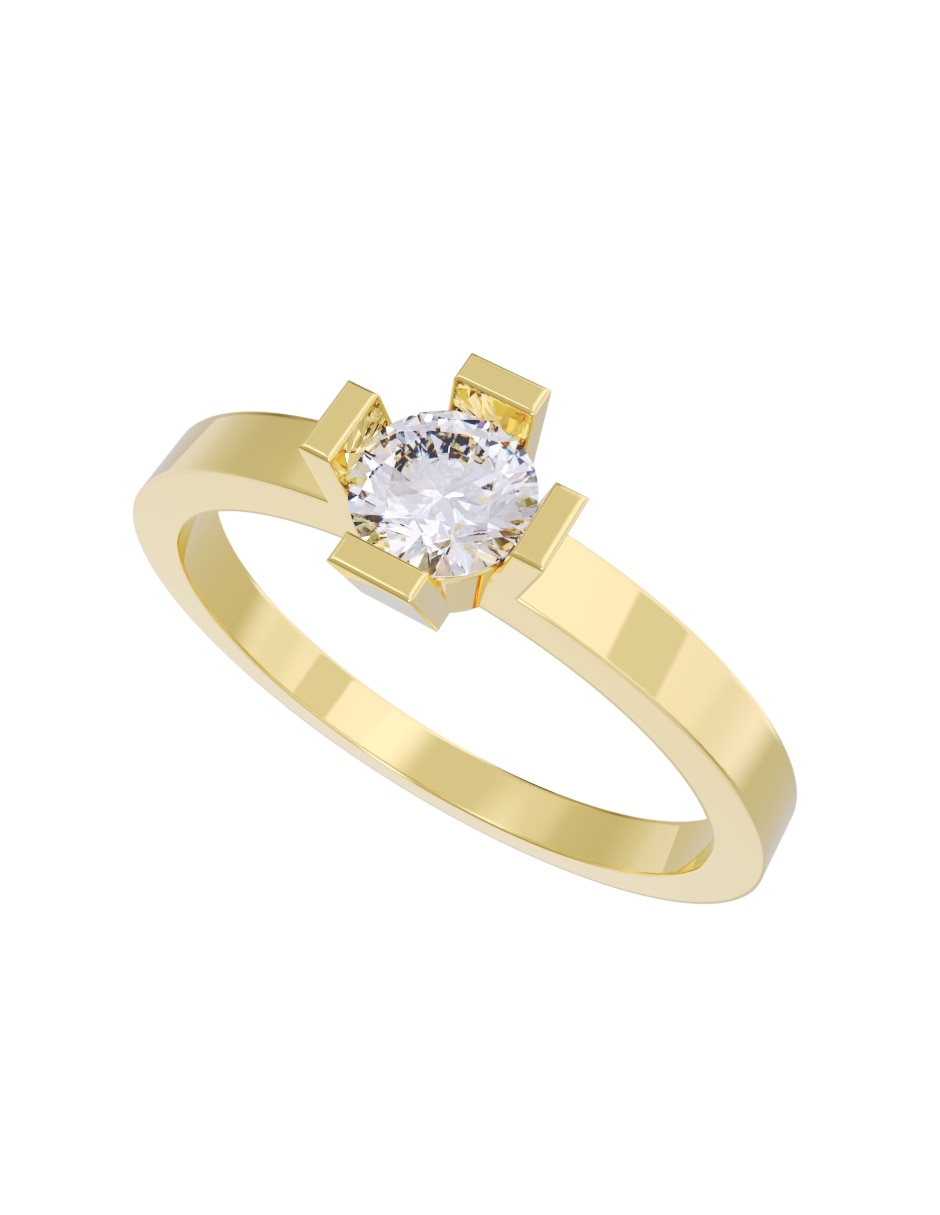 Anillo de compromiso de oro 14 k fonelli diamante