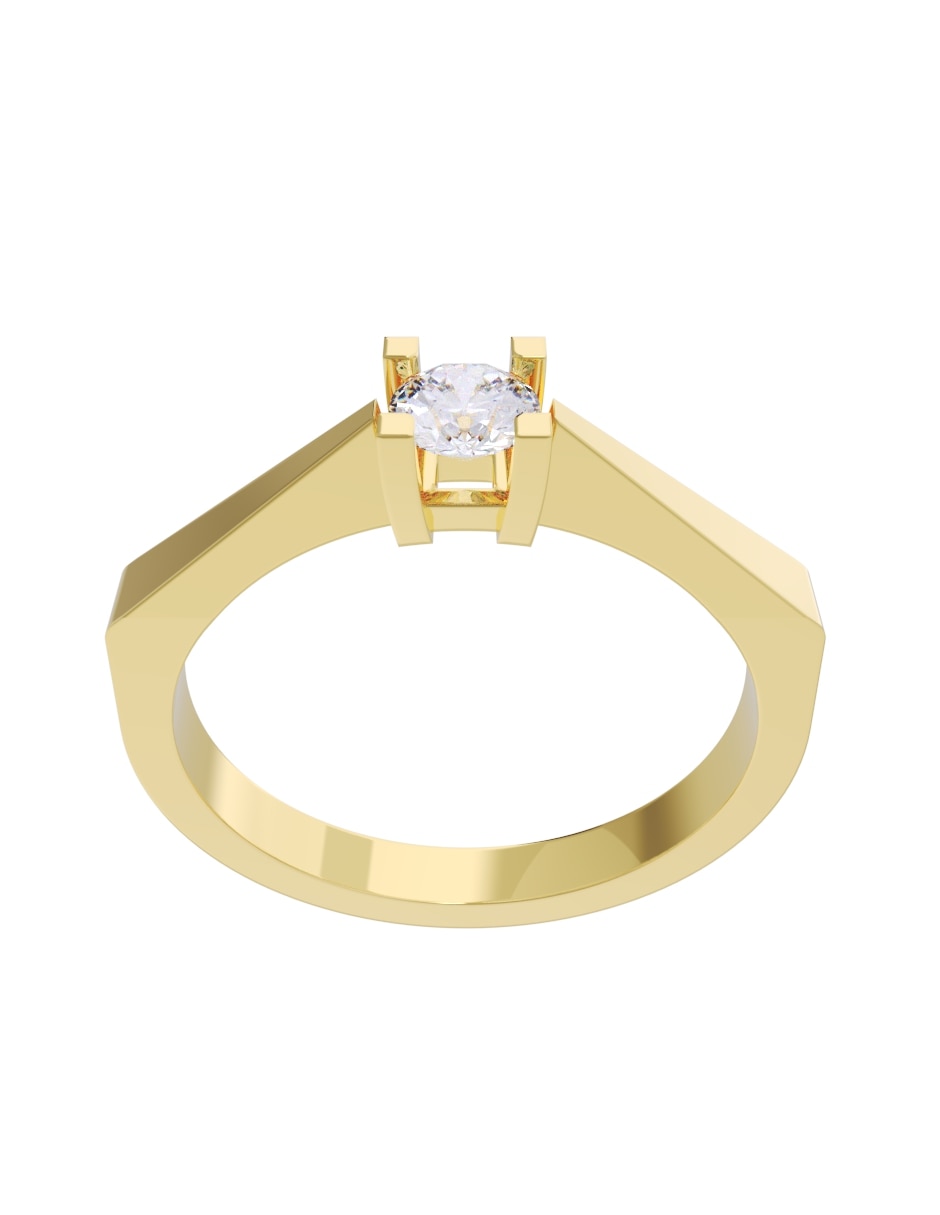 Anillo de compromiso de oro 10 k fonelli diamante