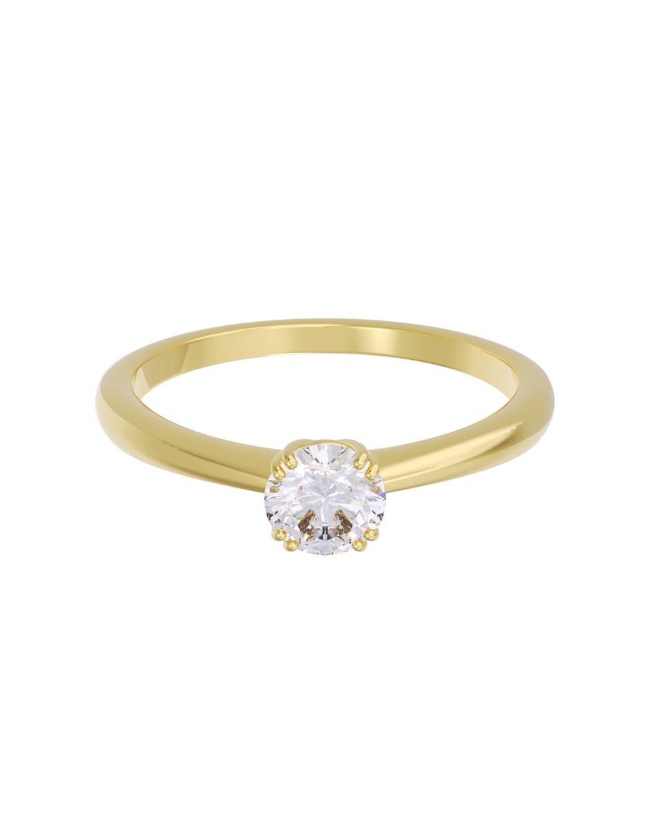 Anillo de compromiso de oro 10 k diamante