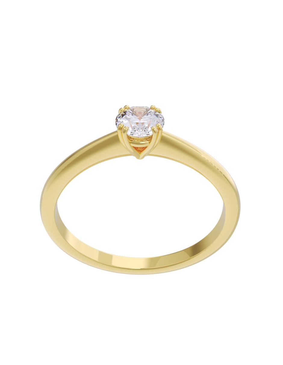 Anillo de compromiso de oro 10 k fonelli diamante