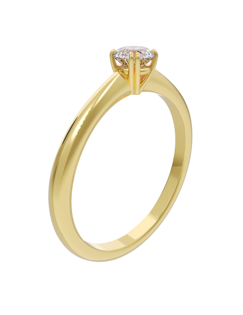 Anillo de compromiso de oro 10 k fonelli diamante