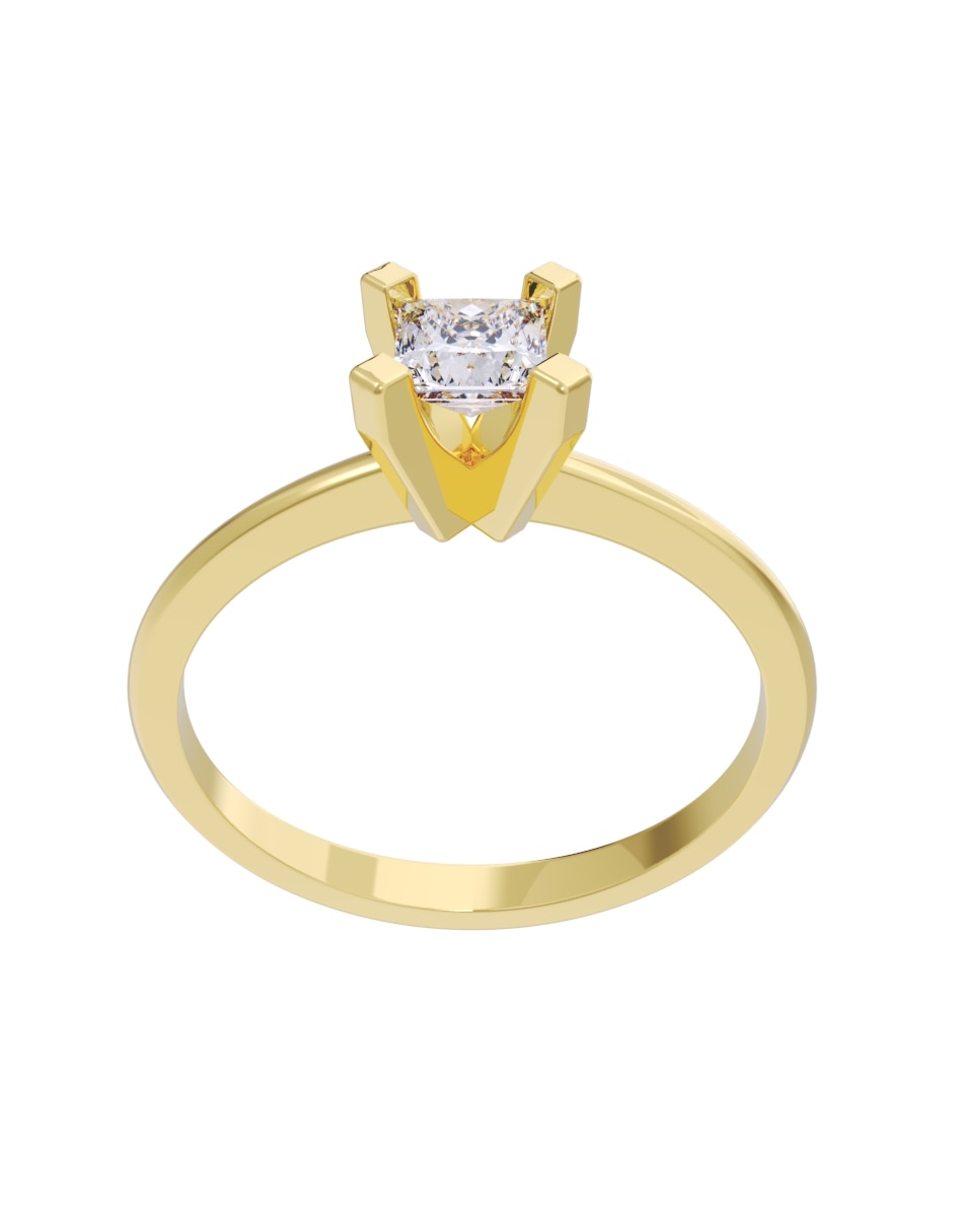 Anillo de compromiso de oro 14 k diamante 2