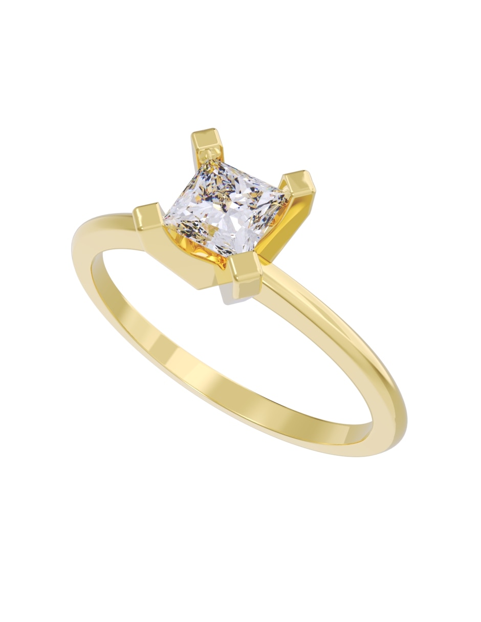Anillo de compromiso de oro 14 k diamante 4
