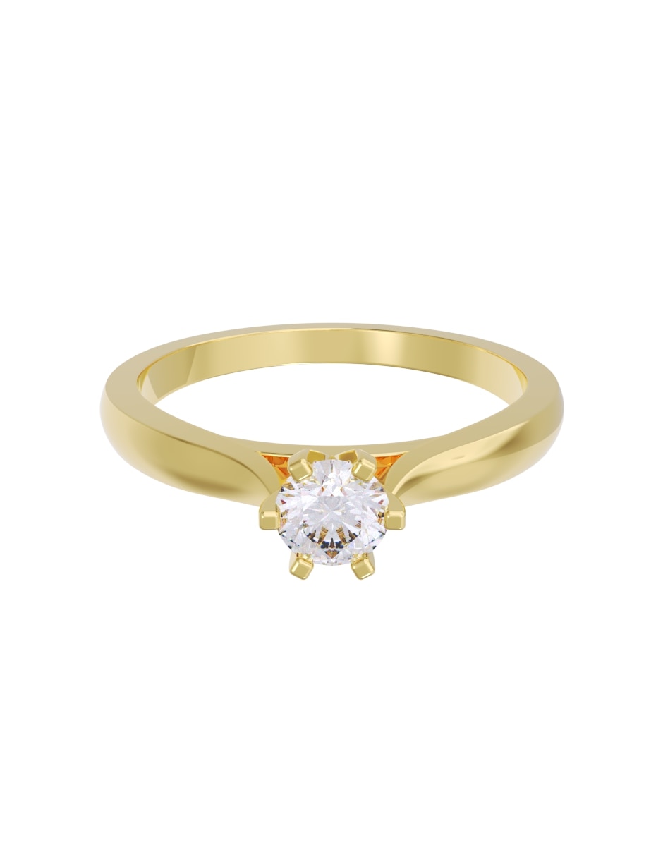 Anillo de compromiso de oro 10 k diamante