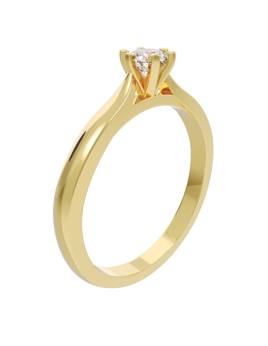 Anillo de compromiso de oro 10 k fonelli diamante