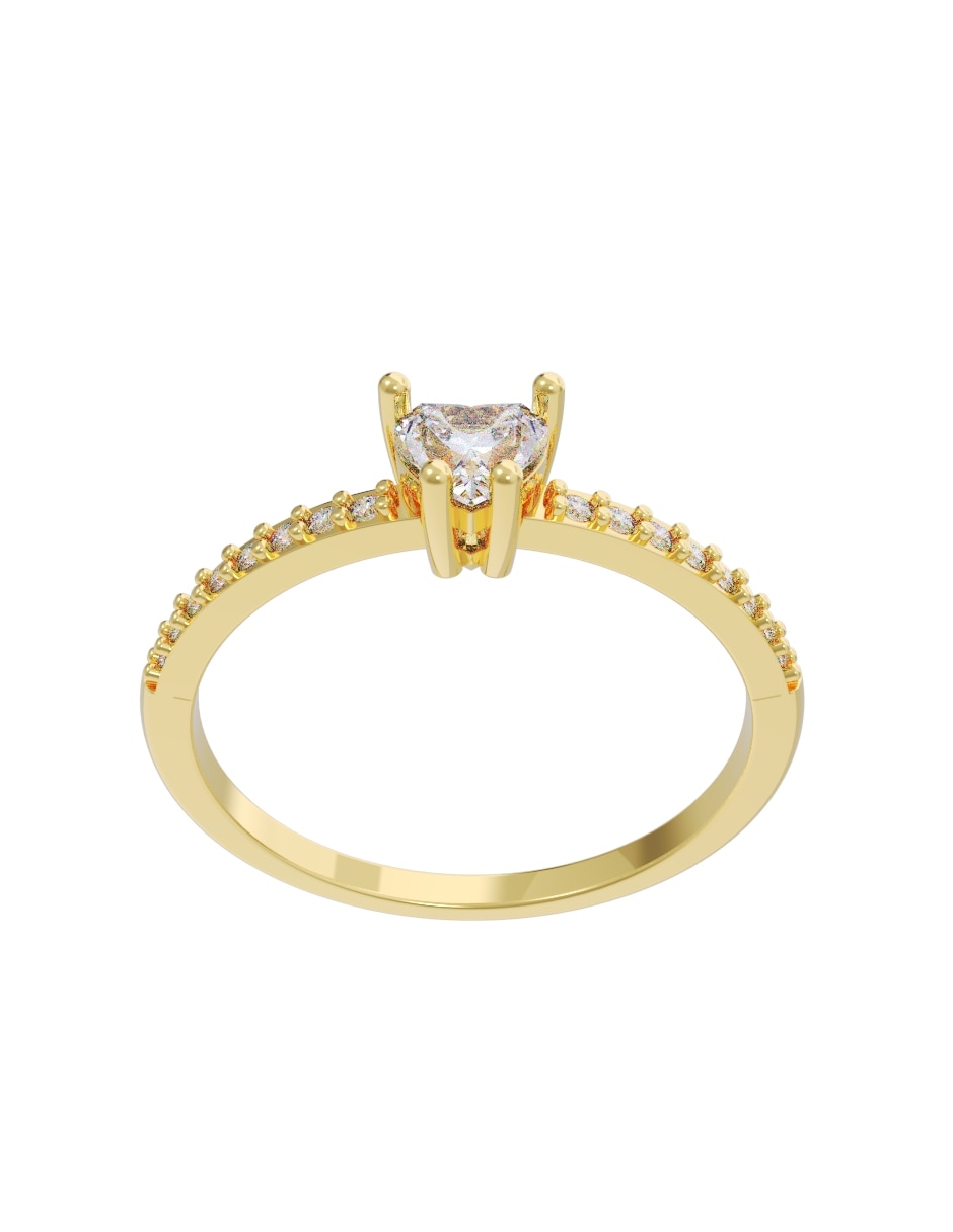 Anillo de compromiso de oro 14 k fonelli diamante