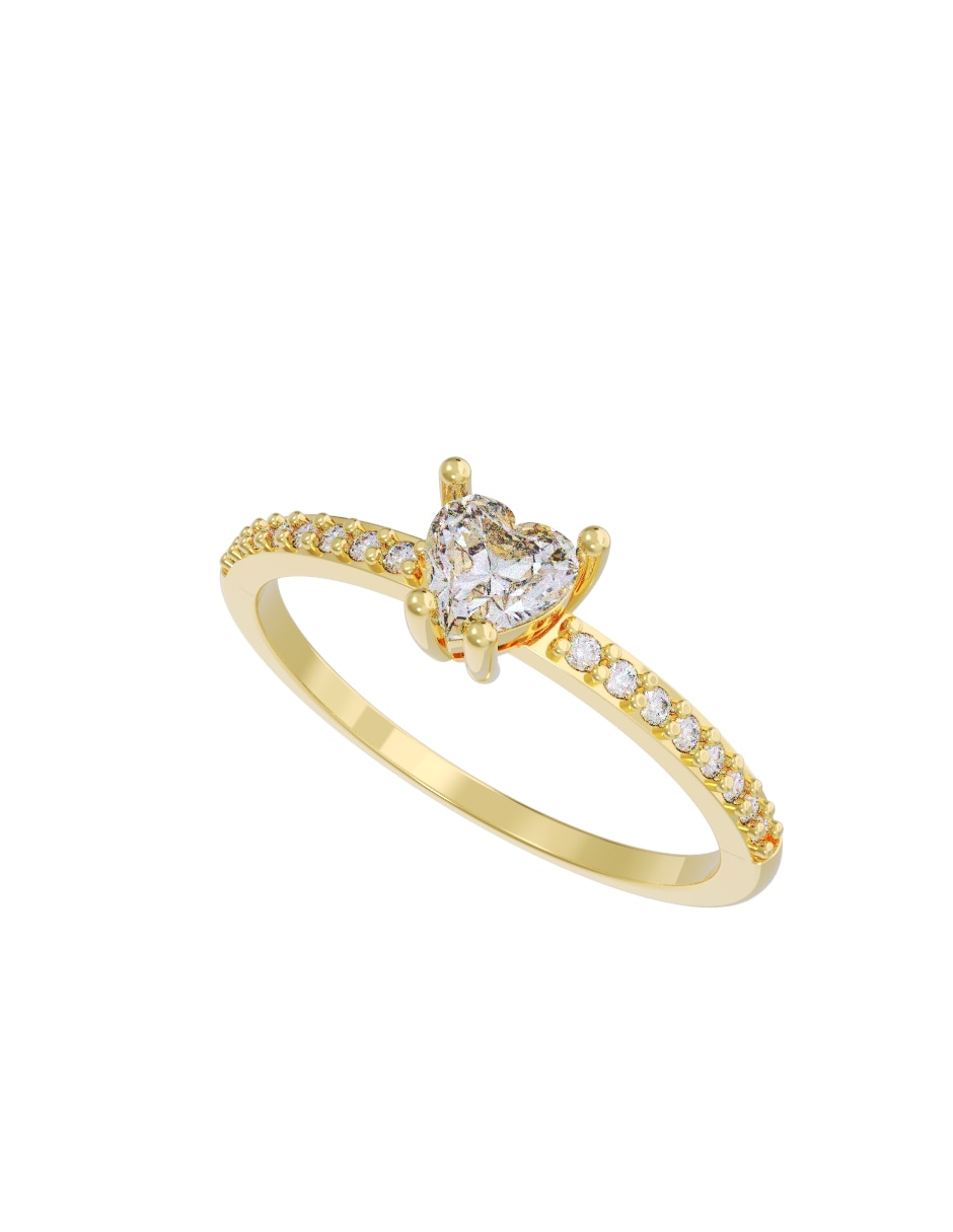 Anillo de compromiso de oro 10 k diamante 4