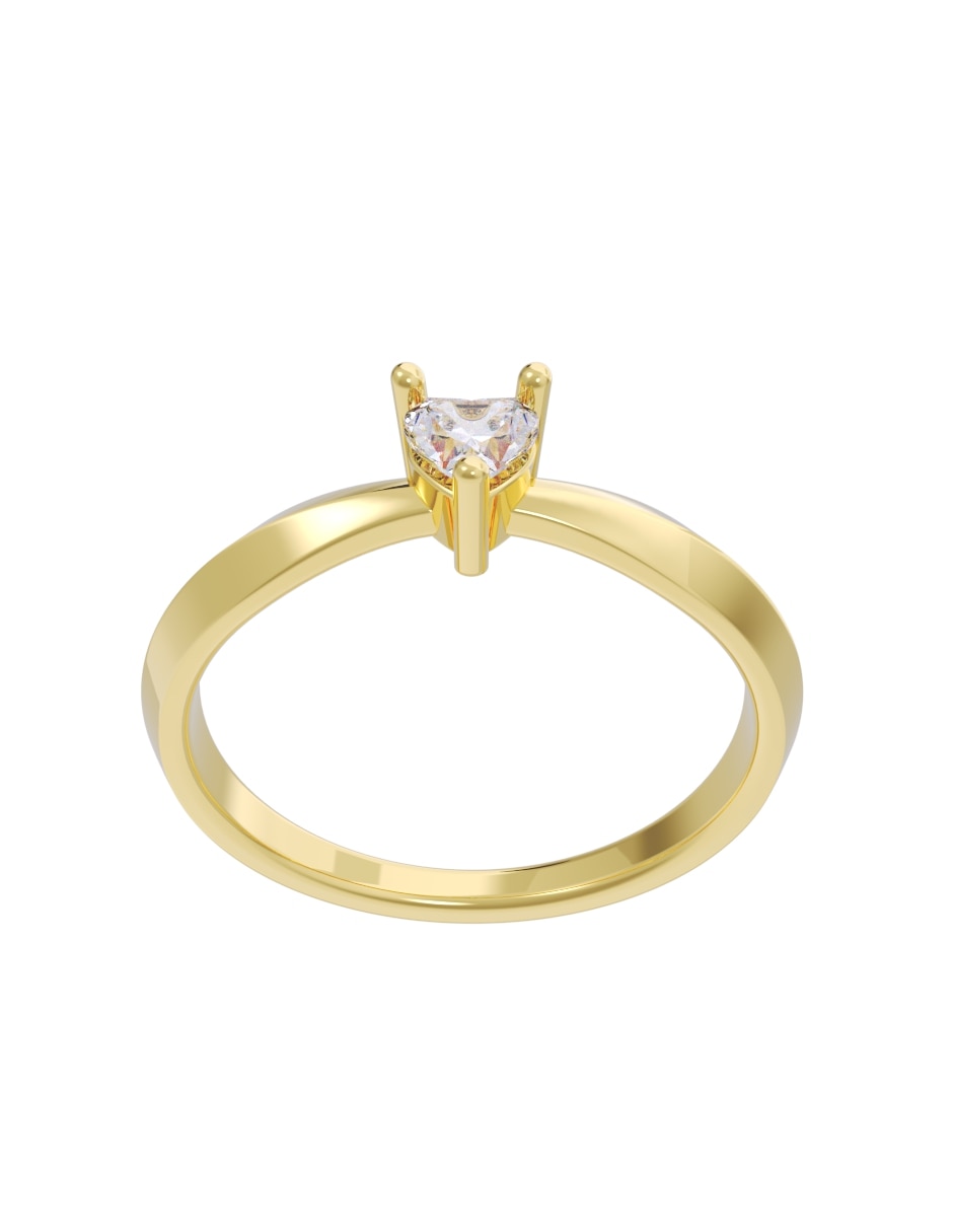 Anillo de compromiso de oro 10 k diamante 2