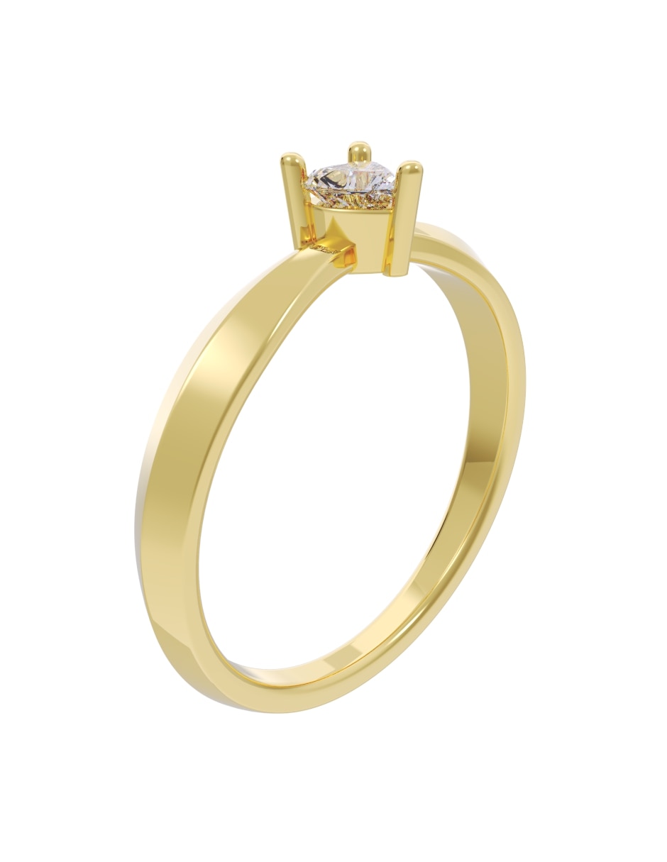 Anillo de compromiso de oro 10 k diamante 3