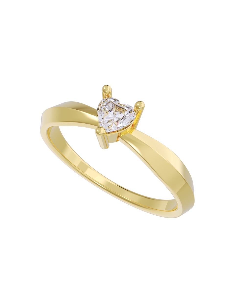Anillo de compromiso de oro 10 k diamante 4