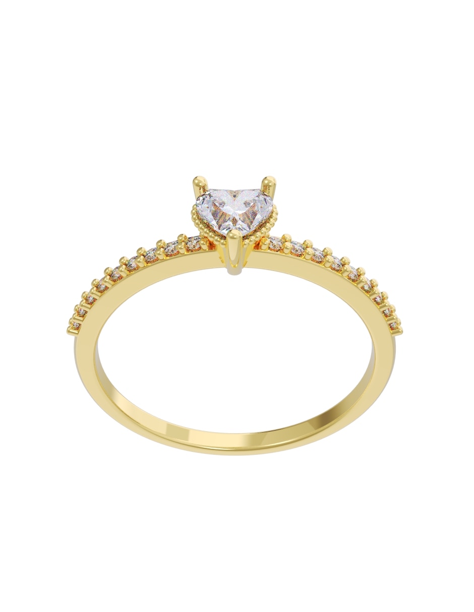Anillo de compromiso de oro 10 k fonelli diamante