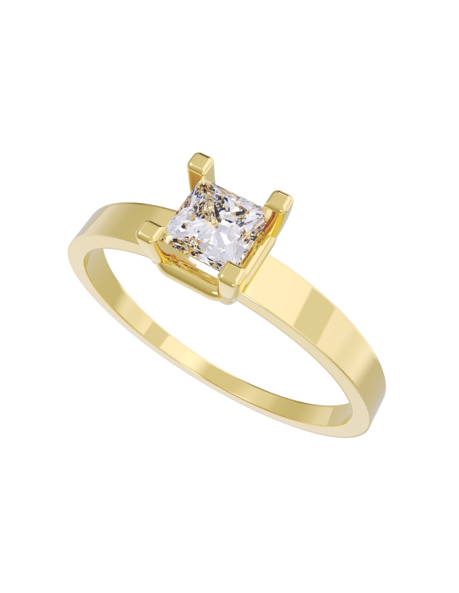 Anillo de compromiso de oro 10 k fonelli diamante