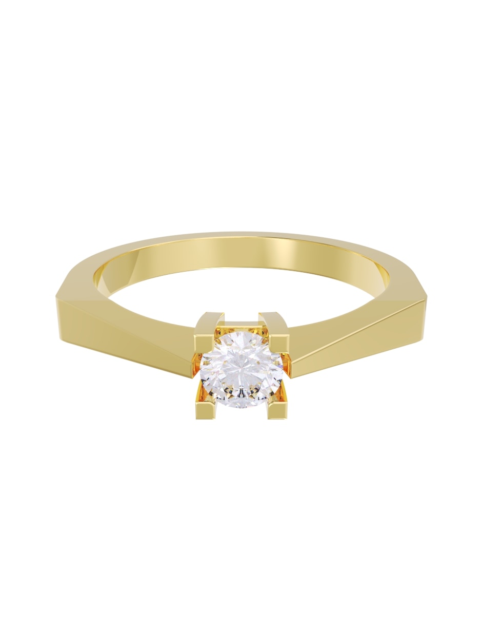 Anillo de compromiso de oro 14 k diamante Anillo de compromiso de oro 14 k diamante
