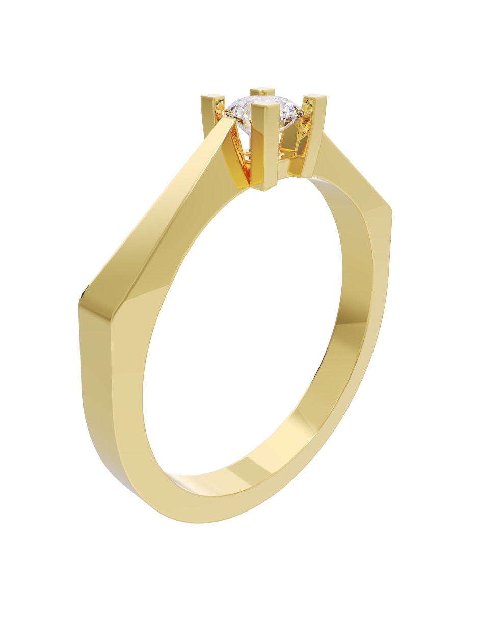 Anillo de compromiso de oro 14 k diamante 3