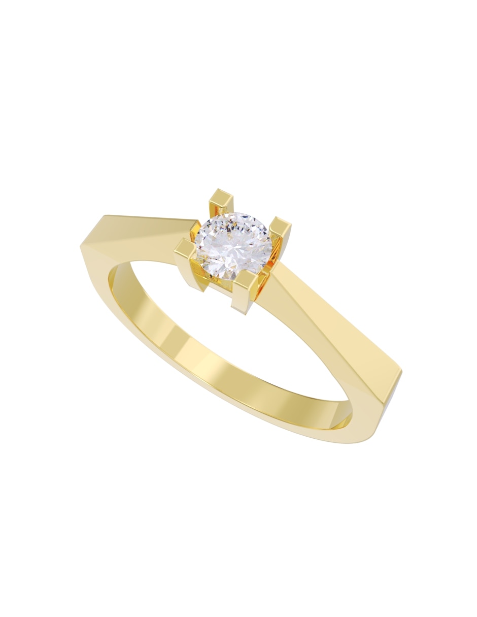 Anillo de compromiso de oro 14 k diamante 4