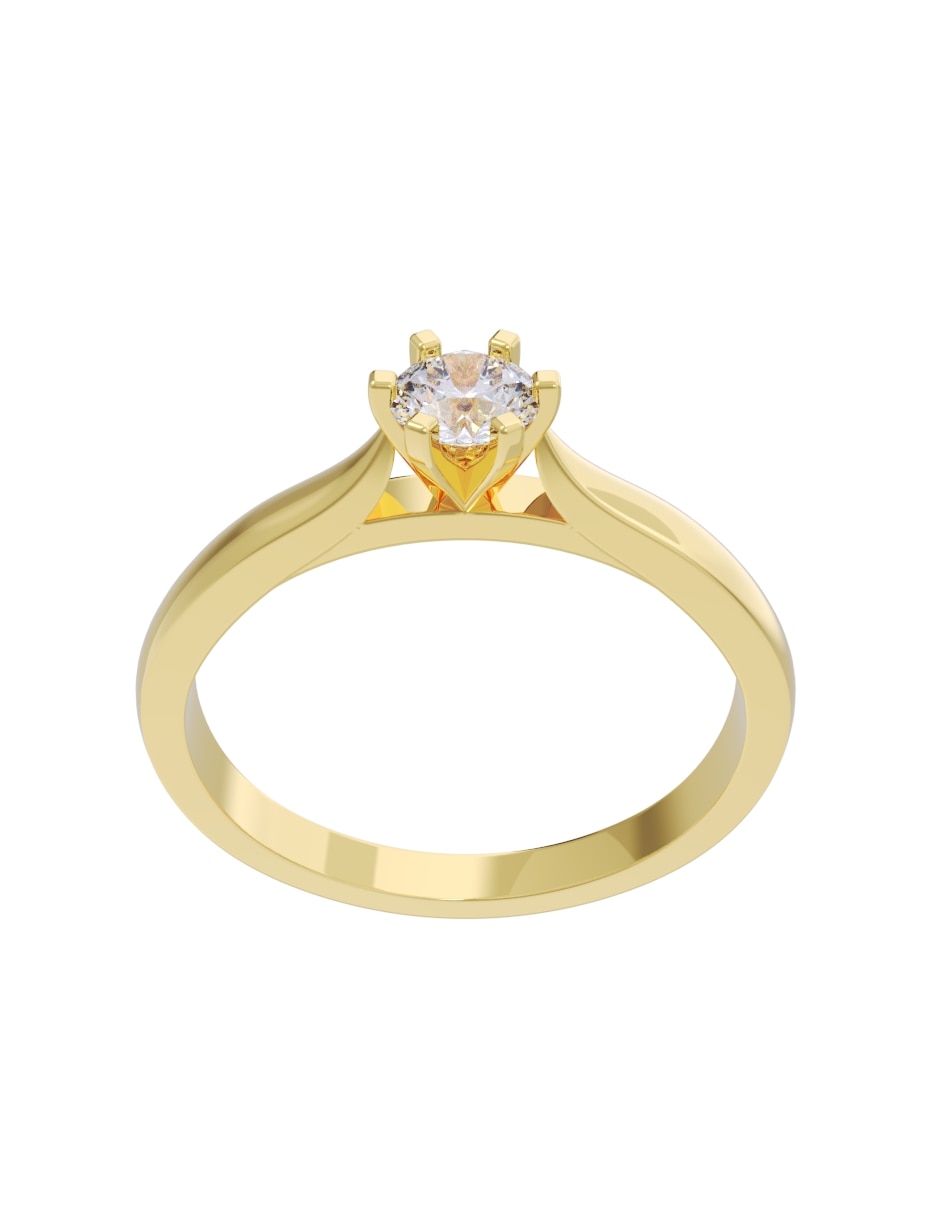 Anillo de compromiso de oro 14 k fonelli diamante