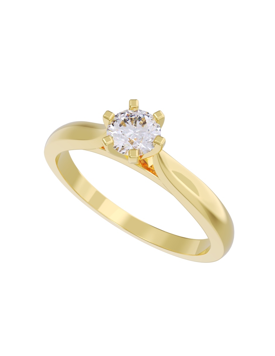 Anillo de compromiso de oro 14 k fonelli diamante