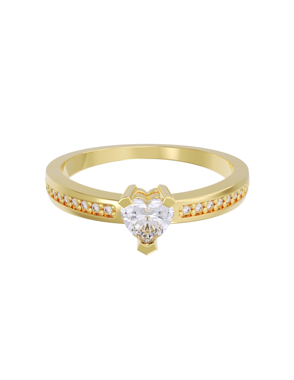 Anillo de compromiso de oro 14 k diamante