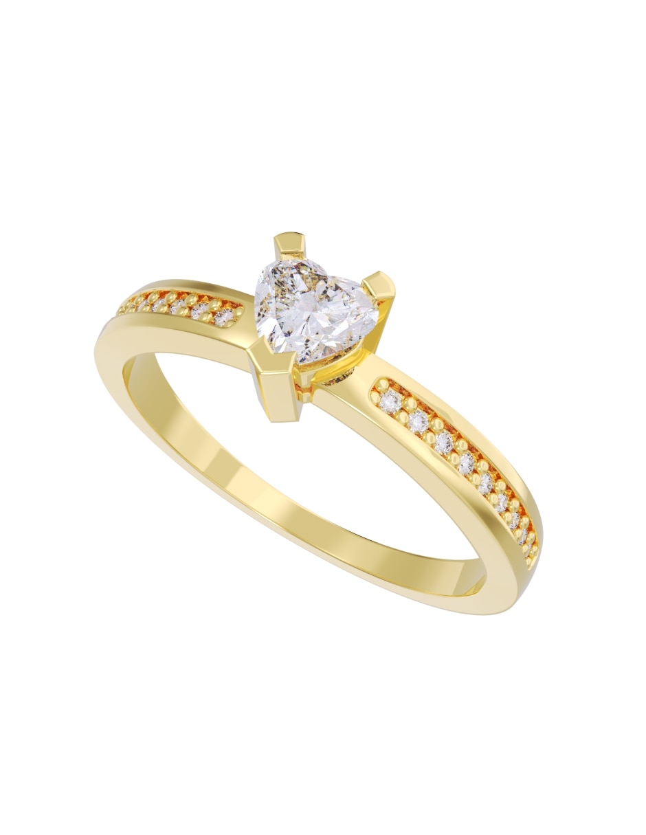 Anillo de compromiso de oro 14 k diamante 4