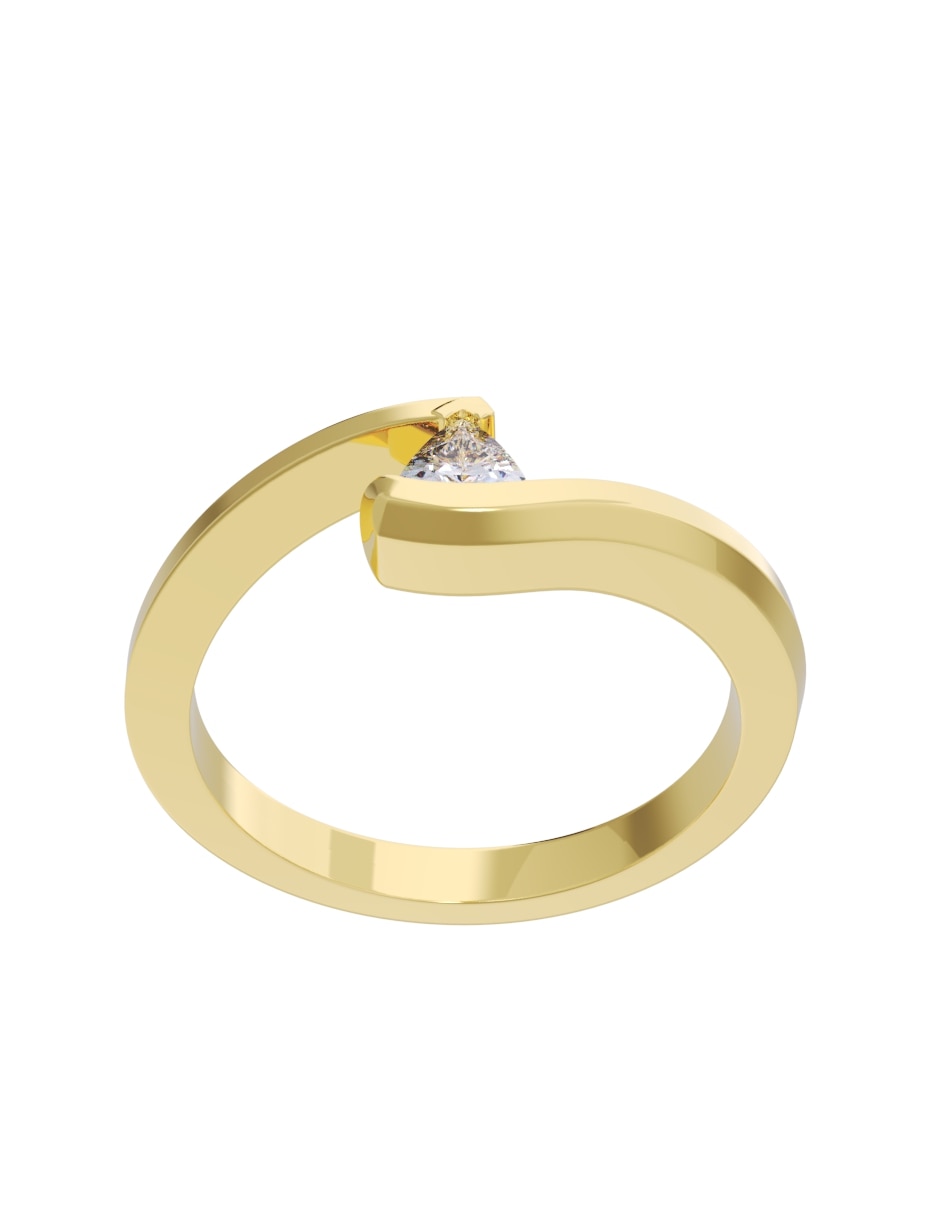 Anillo de compromiso de oro 14 k diamante 2