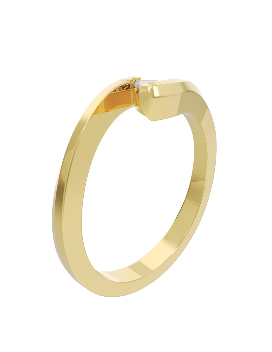Anillo de compromiso de oro 14 k diamante 3