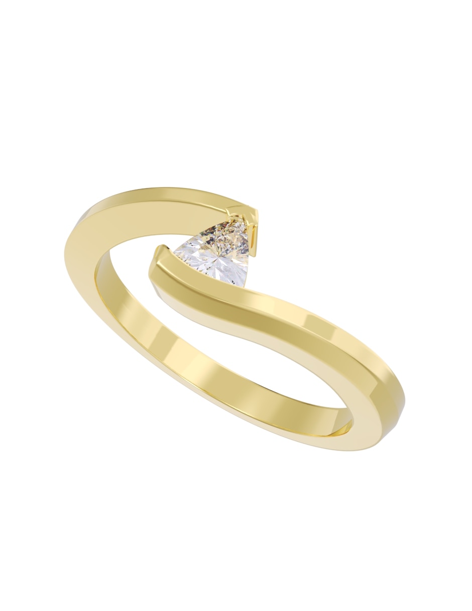Anillo de compromiso de oro 14 k diamante 4