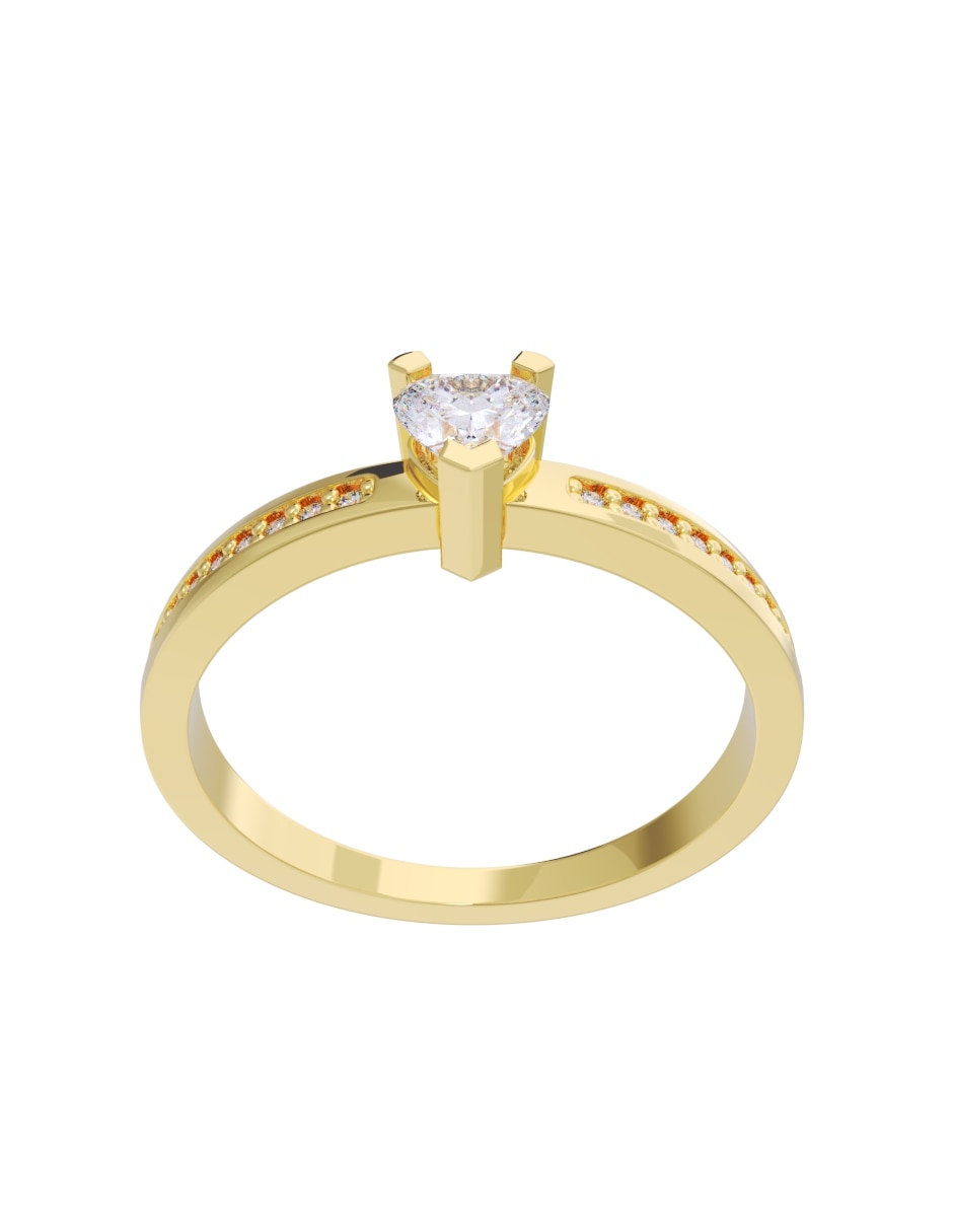 Anillo de compromiso de oro 10 k diamante 2