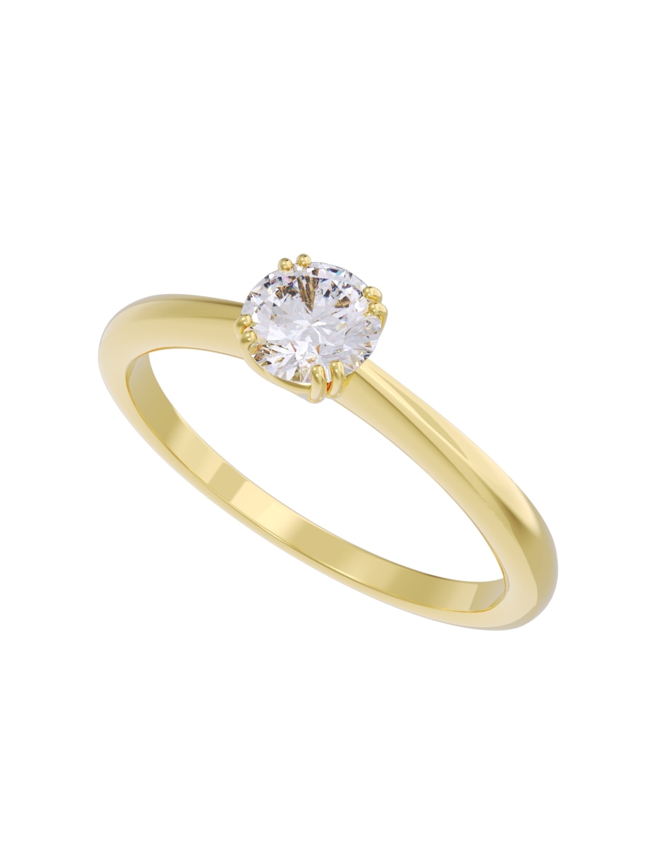 Anillo de compromiso de oro 14 k fonelli diamante