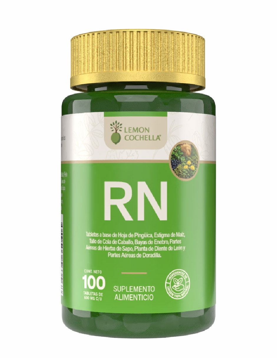 RN Rino Complex con Hoja de Pinguica, Estigma de Maíz, Cola de Caballo, Enebro, Diente de León y Doradilla de 100 tabletas RN Rino Complex con Hoja de Pinguica, Estigma de Maíz, Cola de Caballo, Enebro, Diente de León y Doradilla de 100 tabletas