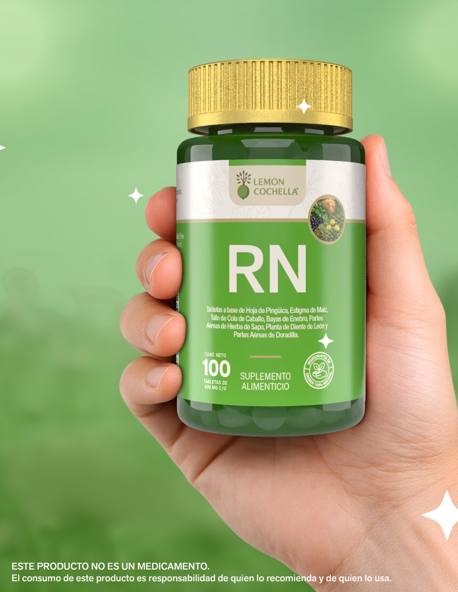 RN Rino Complex con Hoja de Pinguica, Estigma de Maíz, Cola de Caballo, Enebro, Diente de León y Doradilla de 100 tabletas 3