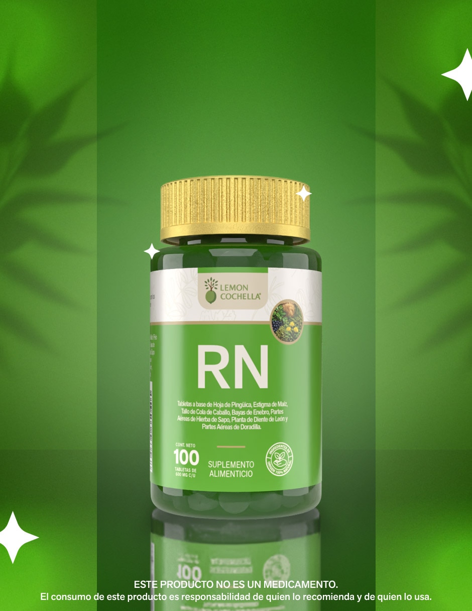 RN Rino Complex con Hoja de Pinguica, Estigma de Maíz, Cola de Caballo, Enebro, Diente de León y Doradilla de 100 tabletas 4