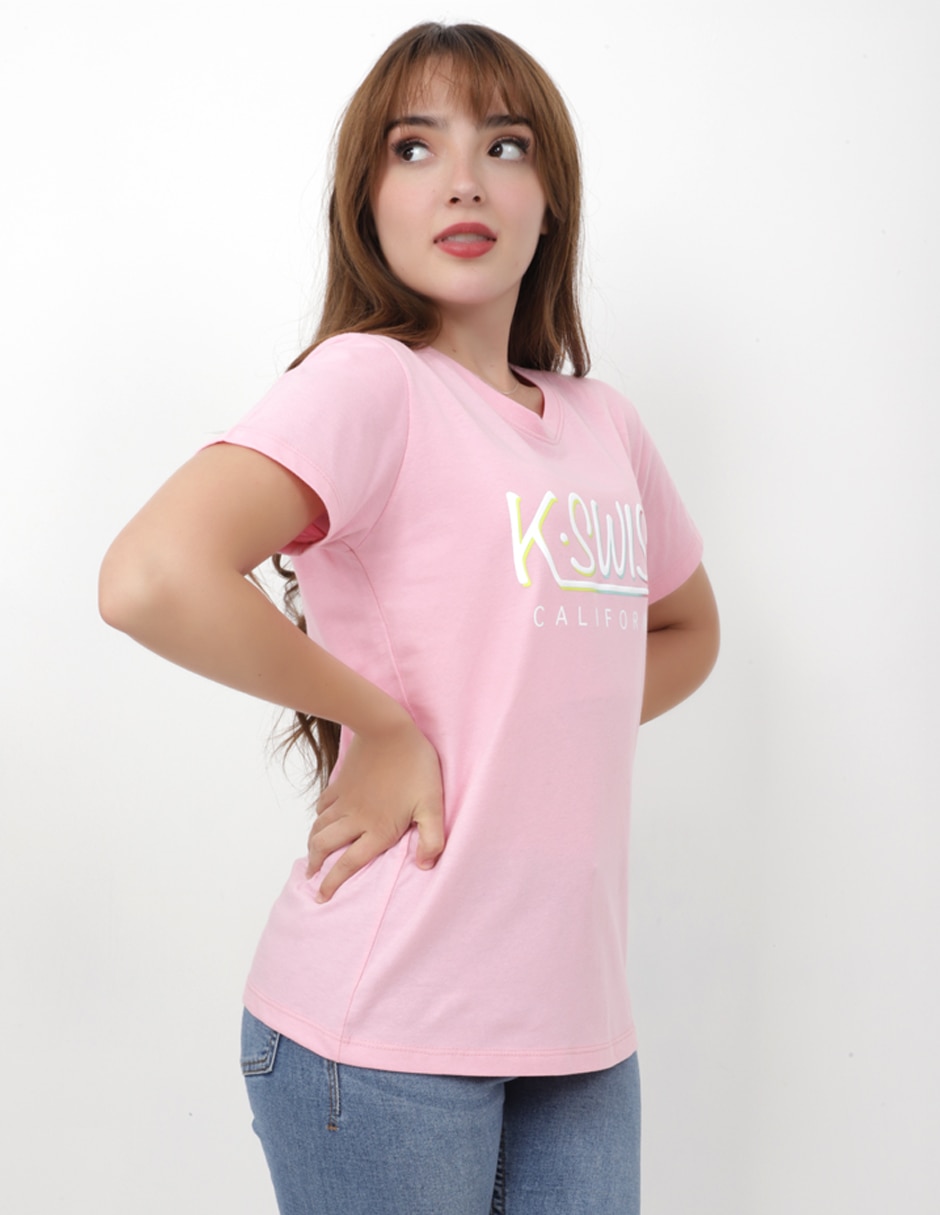 Playera manga corta cuello redondo para mujer 4