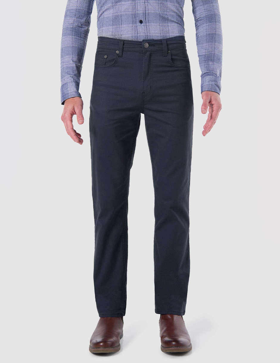 Pantalón business casual straight de gabardina para hombre