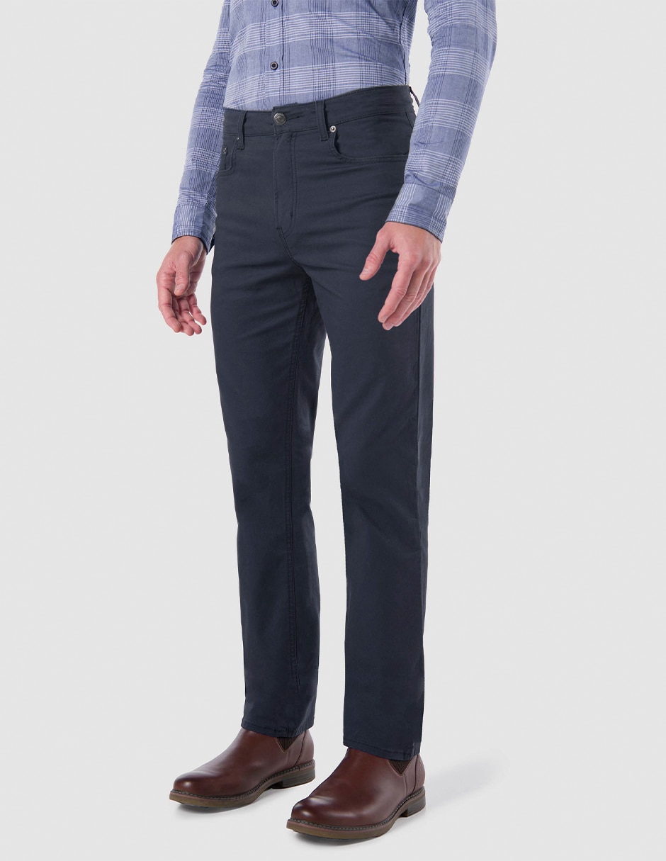 Pantalón business casual straight de gabardina para hombre 2