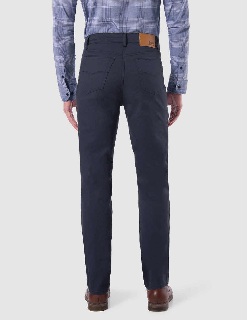 Pantalón business casual straight de gabardina para hombre 3