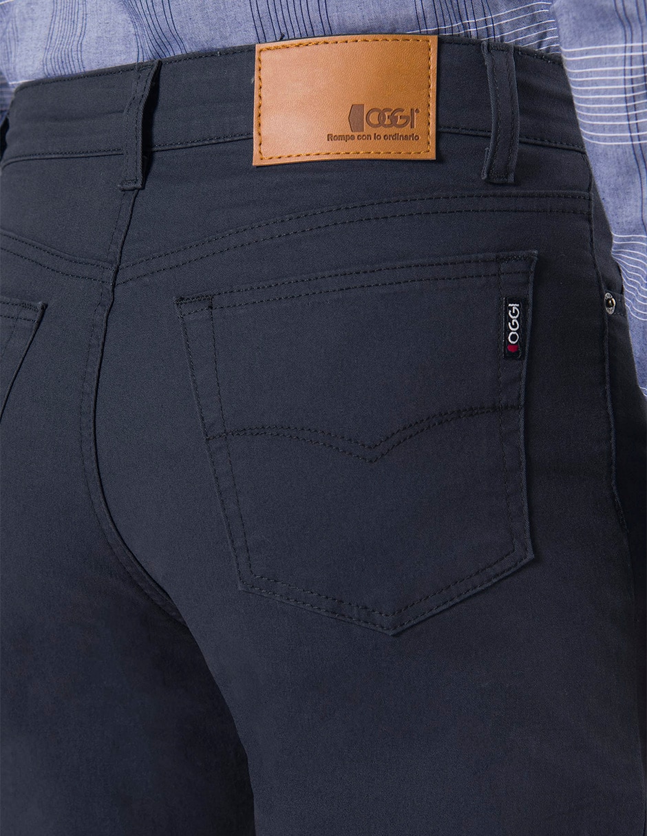 Pantalón business casual straight de gabardina para hombre 4