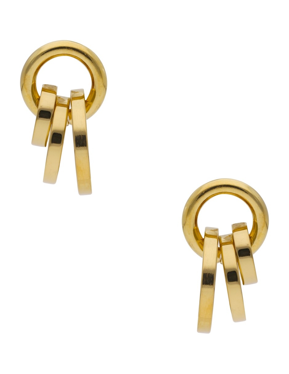 Aretes cortos con acabado brillante