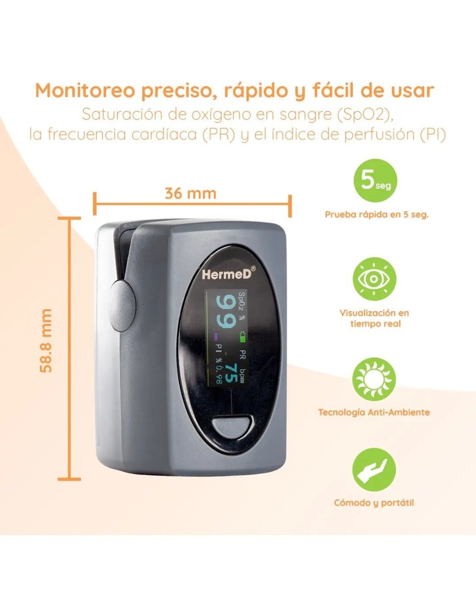 Oxímetro de dedo HD130 Hermed