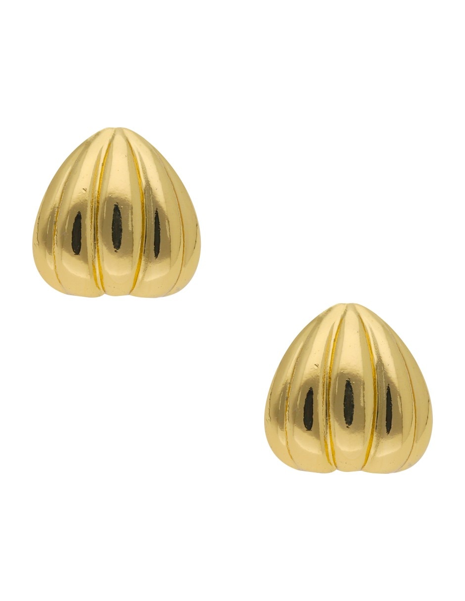 Aretes cortos  de calabaza  Nuvi   con acabado brillante