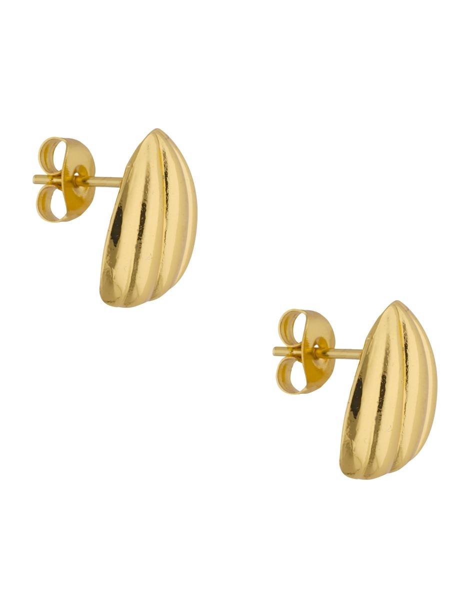 Aretes cortos  de calabaza  Nuvi   con acabado brillante