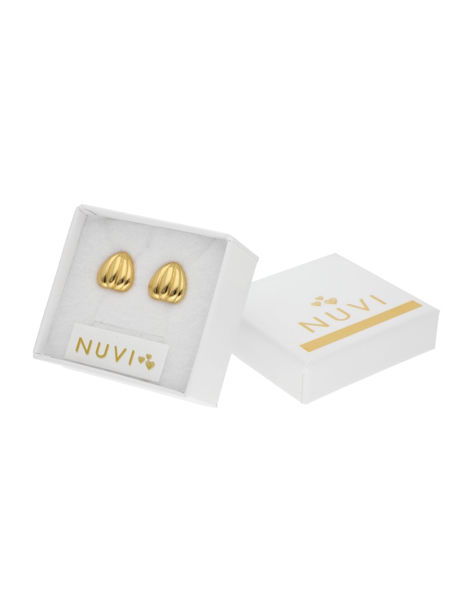 Aretes cortos  de calabaza  Nuvi   con acabado brillante
